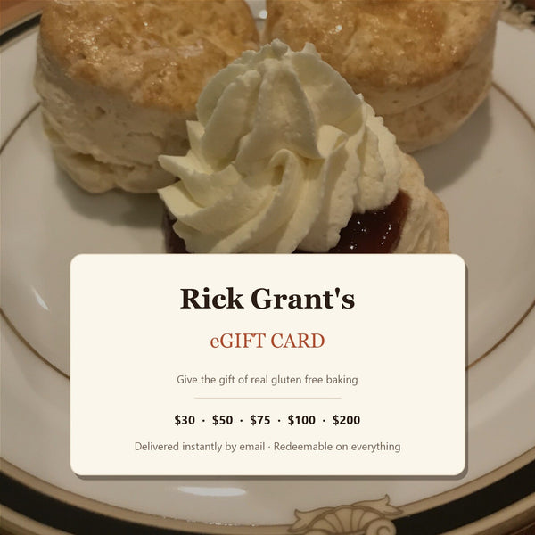 Rick Grant's eGift Card — give the gift of real gluten free baking