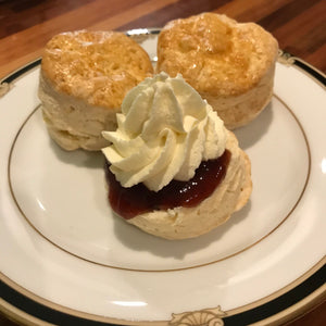 Gluten Free Scone Mix — scones with jam and cream
