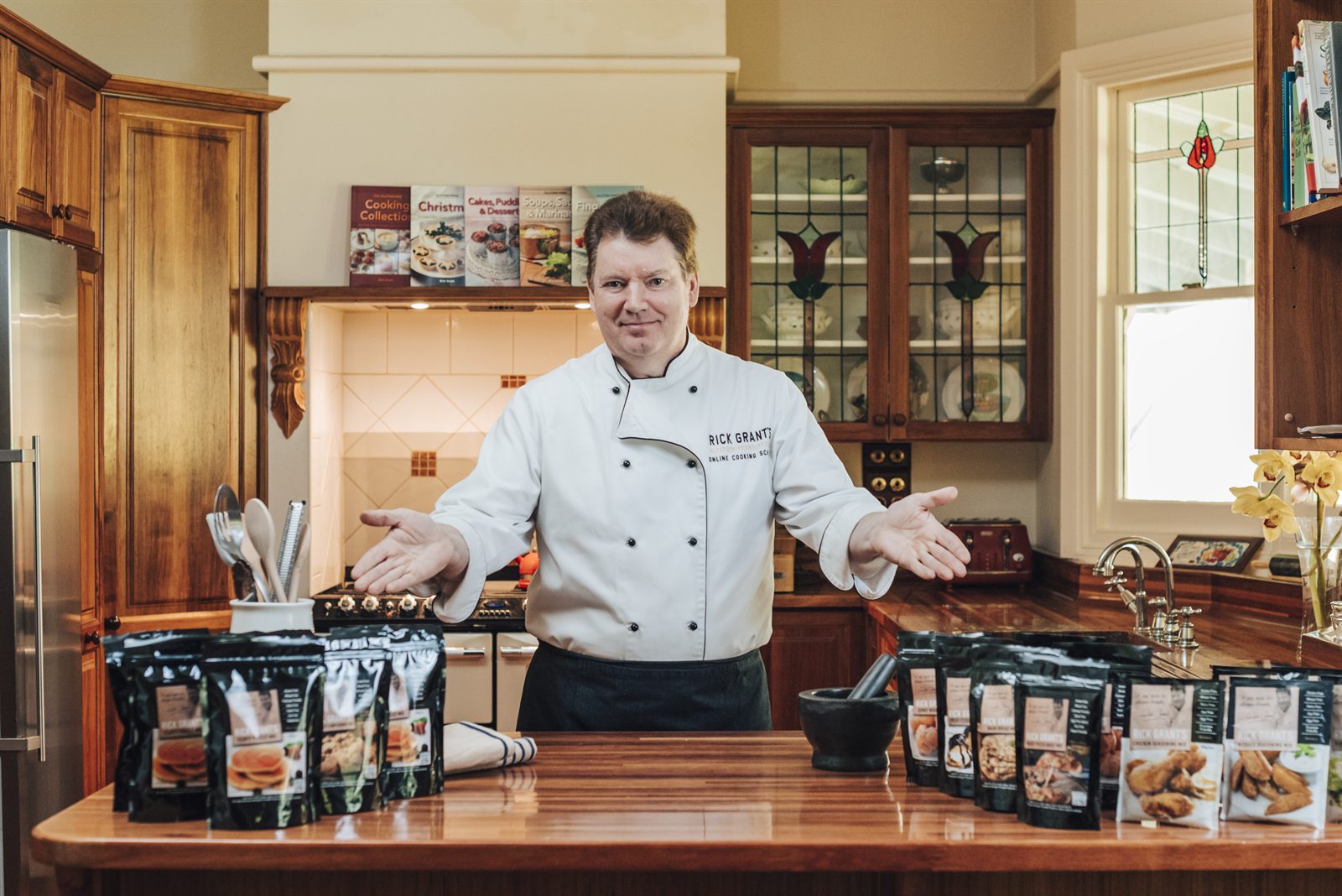 Rick Grant, The Gluten Chef, in his kitchen